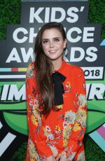 TIFFANY ALVORD at 2018 Kids’ Choice Awards in Inglewood 03/24/2018