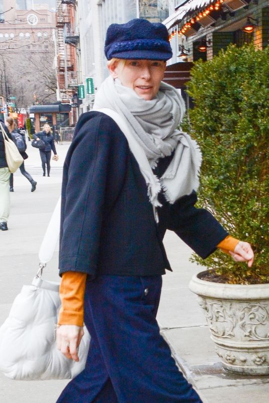 TILDA SWINTON Out and About in New York 03/20/2018