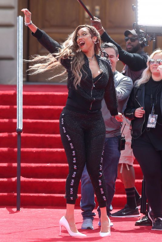 TYRA BANKS on the Set of America’s Got Talent in Pasadena 03/25/2018