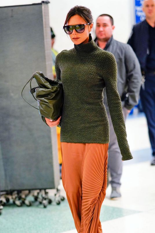VICTORIA BECKHAM at JFK Airport in New York 03/02/2018