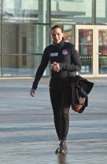 VICTORIA PENDLETON Arrives at Breakfast Studio in Manchester 03/05/2018