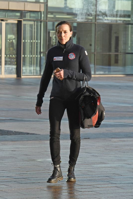 VICTORIA PENDLETON Arrives at Breakfast Studio in Manchester 03/05/2018
