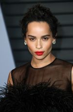 ZOE KRAVITZ at 2018 Vanity Fair Oscar Party in Beverly Hills 03/04/2018