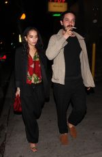 ZOE KRAVITZ at Delilah Restaurant in West Hollywood 03/31/208
