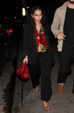 ZOE KRAVITZ at Delilah Restaurant in West Hollywood 03/31/208