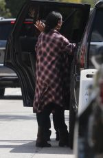ZOE SALDANA Out and About in Hollywood 03/25/2018