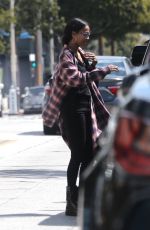 ZOE SALDANA Out and About in Hollywood 03/25/2018