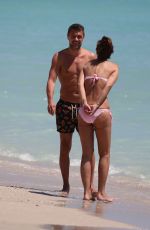 ADRIANA FOSSA and Paolo Maldini at a Beach in Miami 04/16/2018