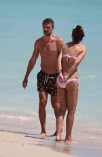 ADRIANA FOSSA and Paolo Maldini at a Beach in Miami 04/16/2018