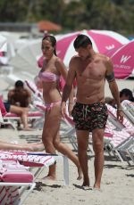 ADRIANA FOSSA and Paolo Maldini at a Beach in Miami 04/16/2018