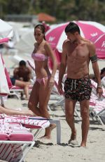 ADRIANA FOSSA and Paolo Maldini at a Beach in Miami 04/16/2018