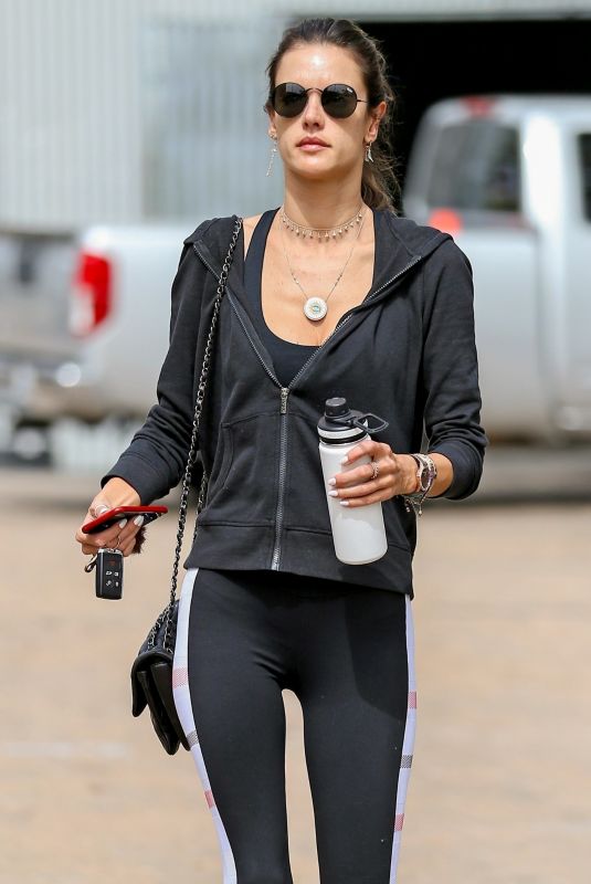 ALESSANDRA AMBROSIO Arrives at Pilates Class in Malibu 04/25/2018