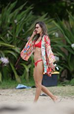 ALESSANDRA AMBROSIO in Red Bikini at a Beach in Hawaii 04/07/2018
