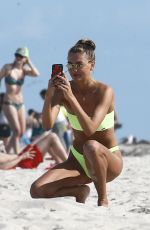 ALINA BAIKOVA in Bikinis at a Beach in Miami 04/01/2018