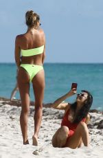 ALINA BAIKOVA in Bikinis at a Beach in Miami 04/01/2018