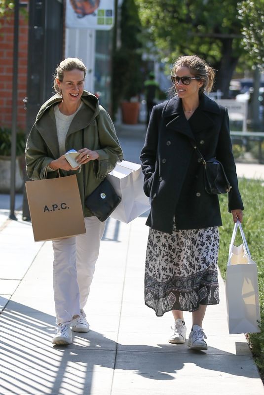 AMANDA PEET and SARAH PAULSON Shopping at Zimmermann in West Hollywood 04/19/2018