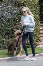 AMANDA SEYFRIED Out with Her Dog Finn in Los Angeles 04/05/2018