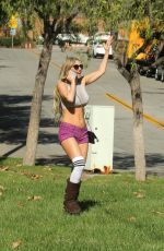 ANA BRAGA in Crop Top and Shorts Out in Calabasas 04/08/2018