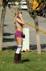 ANA BRAGA in Crop Top and Shorts Out in Calabasas 04/08/2018