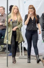 ANNABELLE WALLIS on the Set of Boss Level in Atlanta 04/15/2018