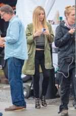 ANNABELLE WALLIS on the Set of Boss Level in Atlanta 04/15/2018
