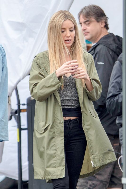 ANNABELLE WALLIS on the Set of Boss Level in Atlanta 04/15/2018