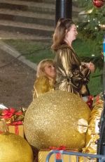 ANNE HATHAWAY and REBEL WILSON on the Set of THe Hustle in London 04/12/2018