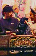 ARIANA GRANDE Out with Friends at Disneyland in Anaheim 04/08/2018