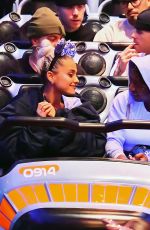 ARIANA GRANDE Out with Friends at Disneyland in Anaheim 04/08/2018