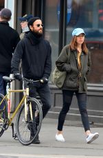 AUBREY PLAZA and Justin Theroux Out in New York 03/25/2018