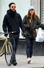 AUBREY PLAZA and Justin Theroux Out in New York 03/25/2018
