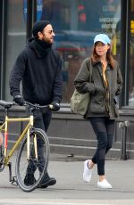 AUBREY PLAZA and Justin Theroux Out in New York 03/25/2018