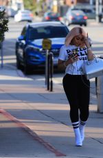 BLAC CHYNA at a Hair Salon in Studio City 04/19/2018