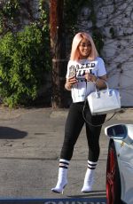 BLAC CHYNA at a Hair Salon in Studio City 04/19/2018