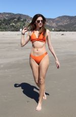 BLANCA BLANCO in a Orange Bikini at a Beach in Malibu 04/03/2018