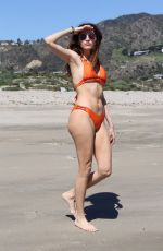 BLANCA BLANCO in a Orange Bikini at a Beach in Malibu 04/03/2018