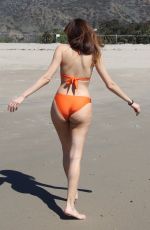 BLANCA BLANCO in a Orange Bikini at a Beach in Malibu 04/03/2018