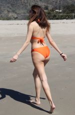 BLANCA BLANCO in a Orange Bikini at a Beach in Malibu 04/03/2018