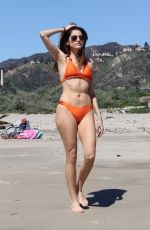 BLANCA BLANCO in a Orange Bikini at a Beach in Malibu 04/03/2018