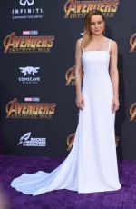 BRIE LARSON at Avengers: Infinity War Premiere in Los Angeles 04/23/2018