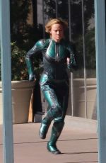 BRIE LARSON on the Set of Captain Marvel in Los Angeles 04/26/2018