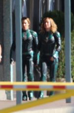 BRIE LARSON on the Set of Captain Marvel in Los Angeles 04/26/2018