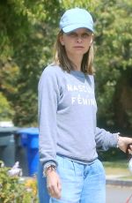 CALISTA FLOCKHART Out with Her Dogs in Brentwood 04/24/2018
