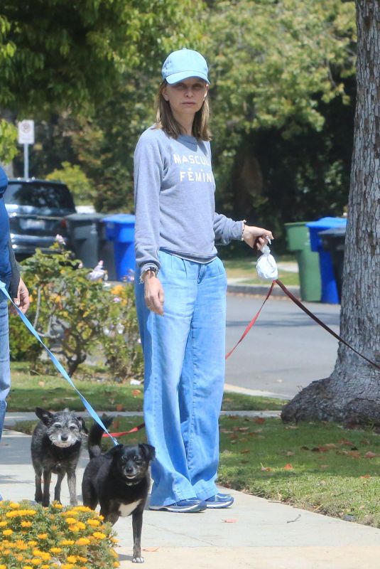 CALISTA FLOCKHART Out with Her Dogs in Brentwood 04/24/2018