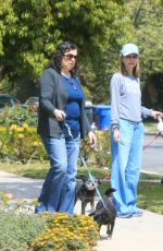CALISTA FLOCKHART Out with Her Dogs in Brentwood 04/24/2018