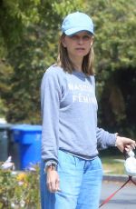 CALISTA FLOCKHART Out with Her Dogs in Brentwood 04/24/2018