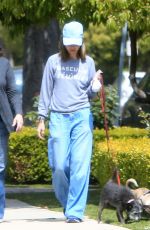 CALISTA FLOCKHART Out with Her Dogs in Brentwood 04/24/2018