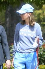CALISTA FLOCKHART Out with Her Dogs in Brentwood 04/24/2018