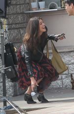 CALLIE HERNANDEZ on the set of Mixtape in Los Angeles 04/04/2018