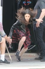 CALLIE HERNANDEZ on the set of Mixtape in Los Angeles 04/04/2018